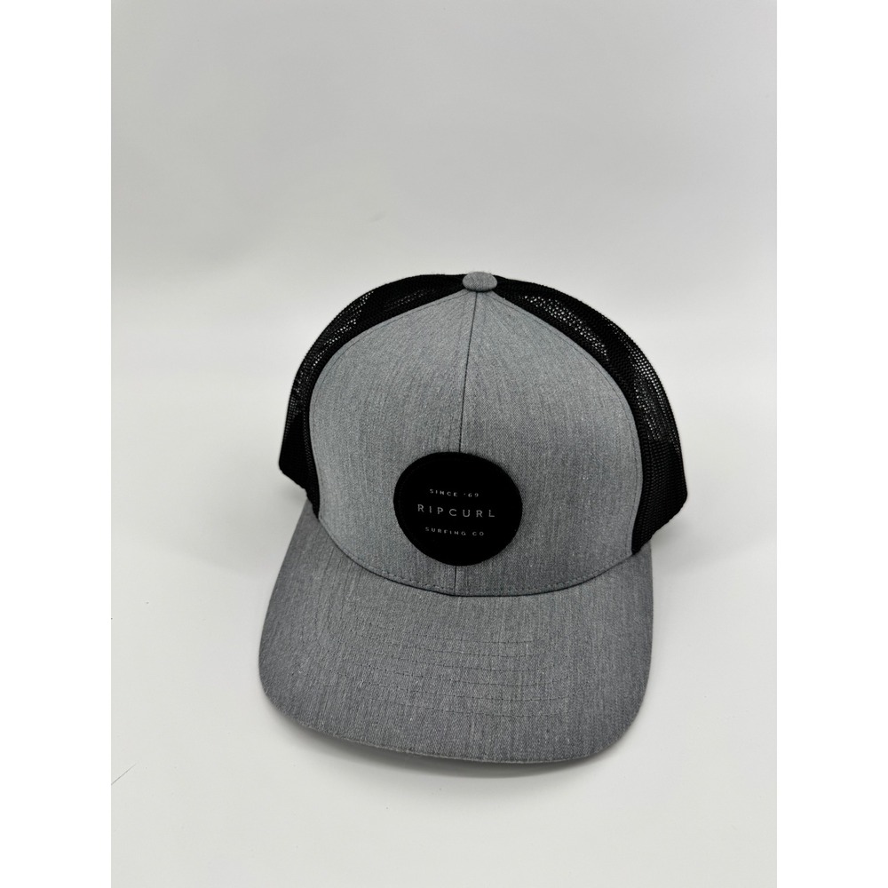 Rip Curl High Profile Trucker Hat Gray Black Mesh Snapback Surf Logo Cap Yupoong